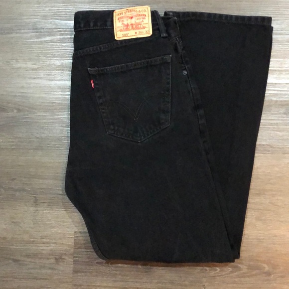 Levi Strauss & Co #505 Black Jeans straight fit - Picture 1 of 8